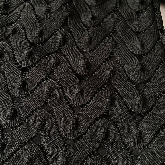 Free People Dress Womens Small Black Crochet Knit Chevron Pattern Bodycon Read - Picture 11 of 15